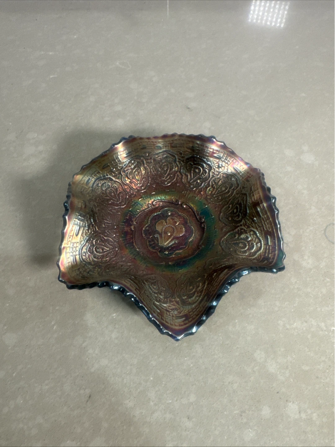 Vintage Imperial Glass Carnival Bowl