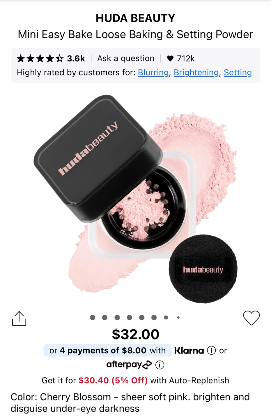 Huda Beauty Mini Loose Powder in Cherry Blossom - photo 2