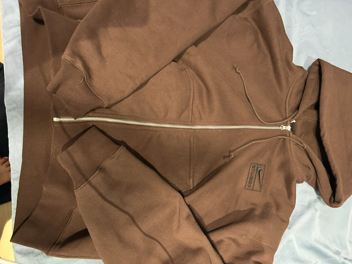 Stussy x Nike brown boxy zipup hoody