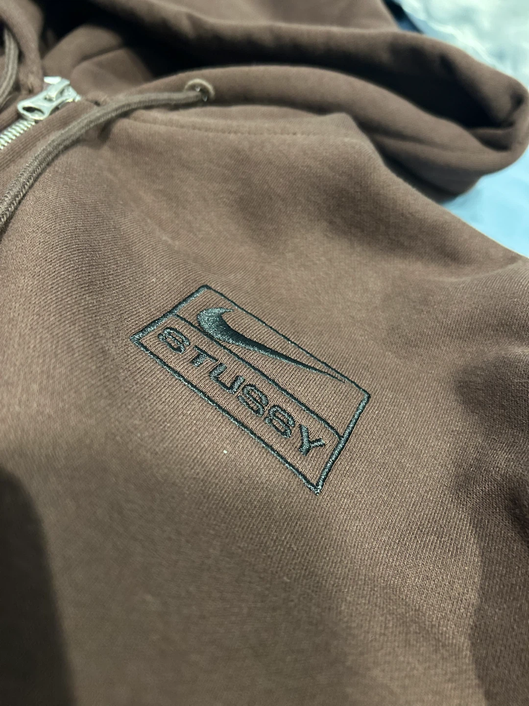 Stussy x Nike brown boxy zipup hoody - photo 2