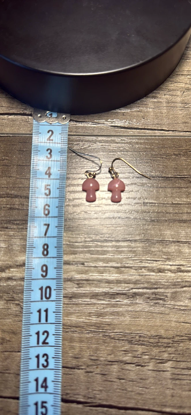 Pink Mushroom Dangle Earrings