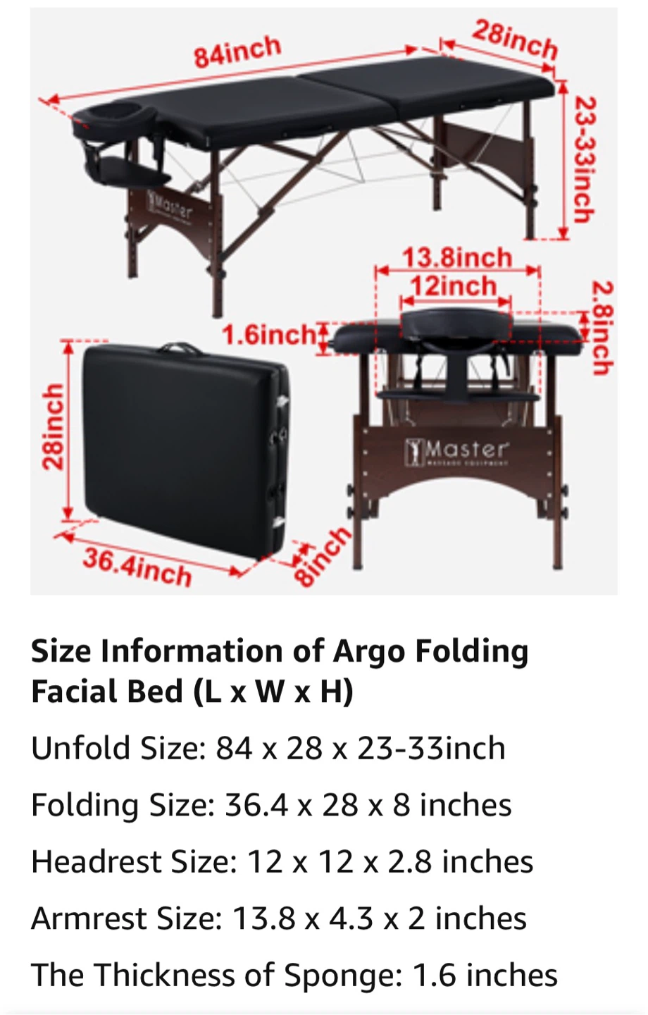 Master Massage 28" Argo Portable Massage Table - photo 4