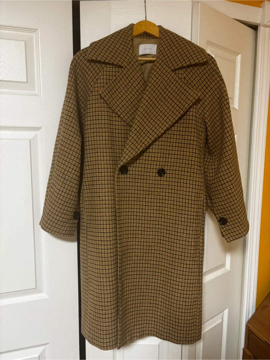 Oak + Fort Plaid Double-Breasted Coat