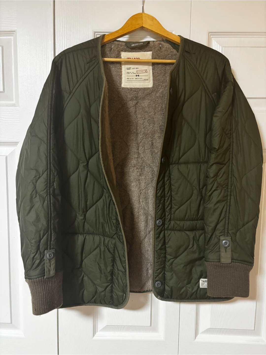 TNA Quilted Liner Jacket Medium Olive Green - photo 2