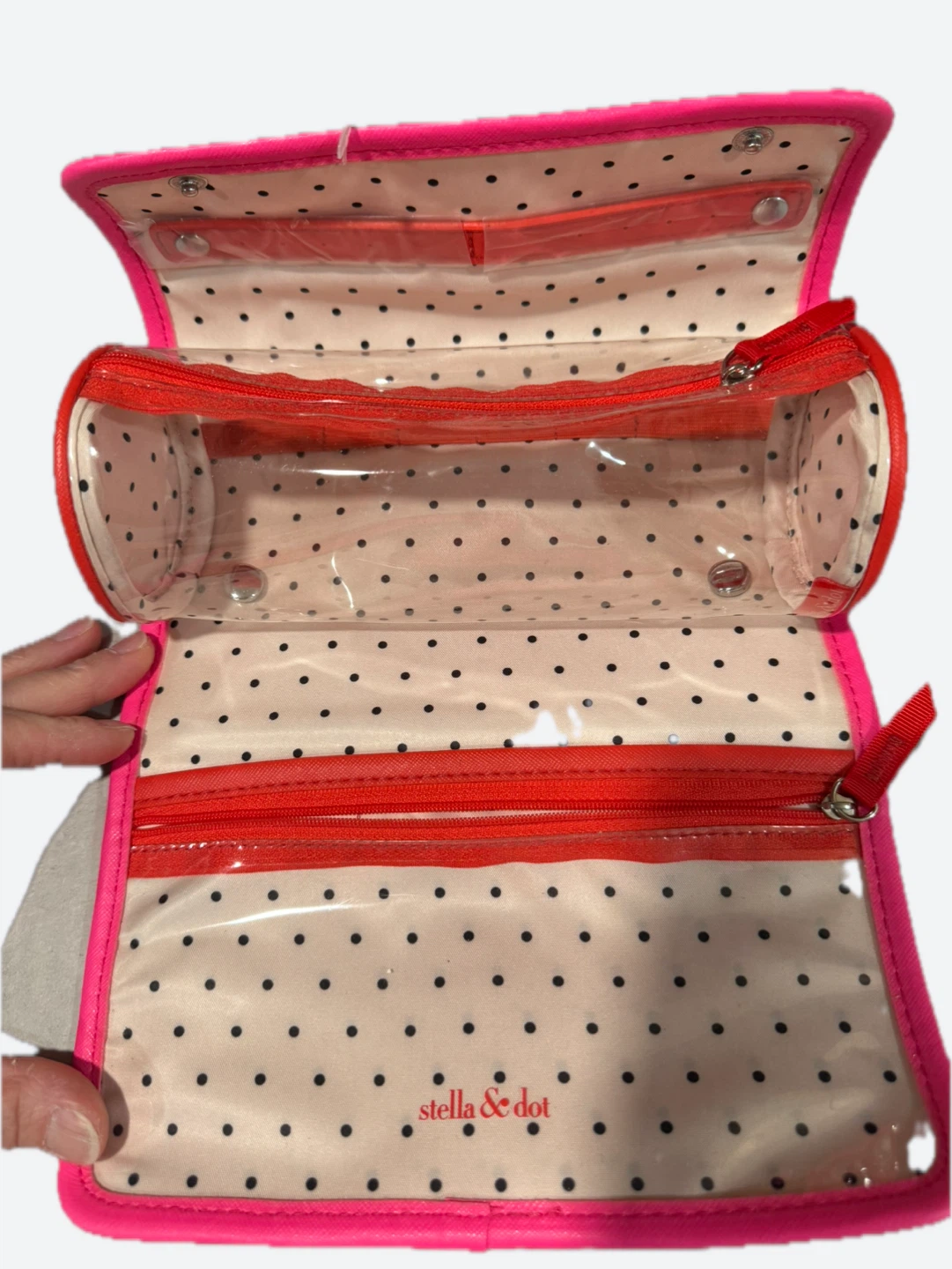 NEW Stella & Dot Pink Roll Jewelry Organizer Bag - photo 5