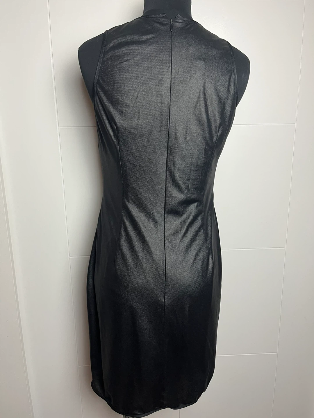 NUUDOS Black Faux Leather Sheath Dress - photo 2