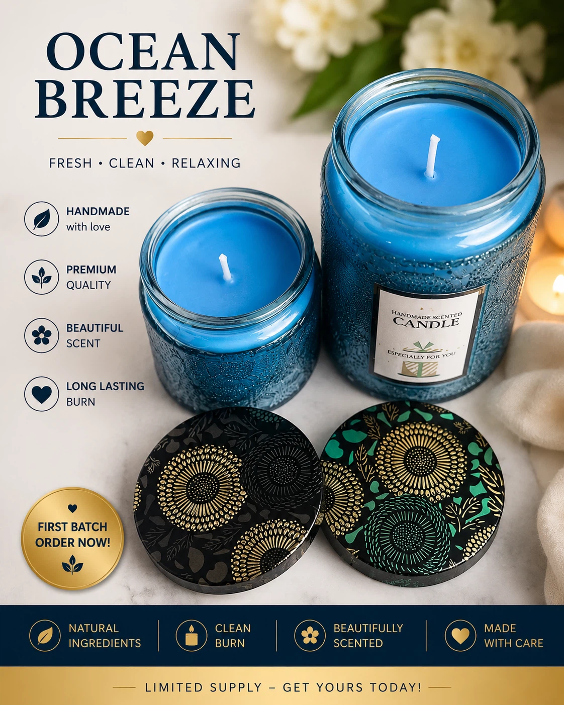 Ocean Breeze Scented Candle