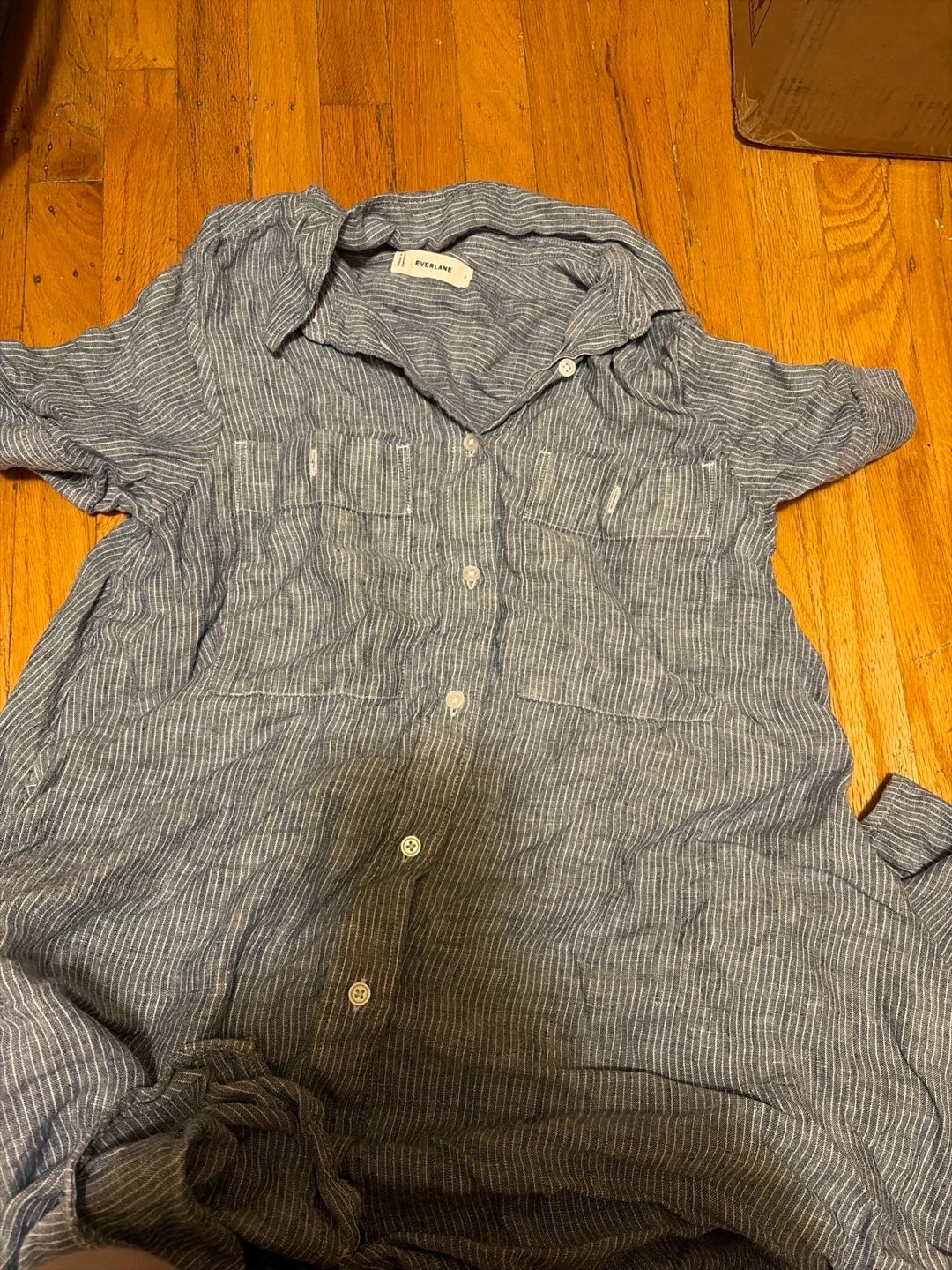 Everlane Striped Button-Up Shirt dress small