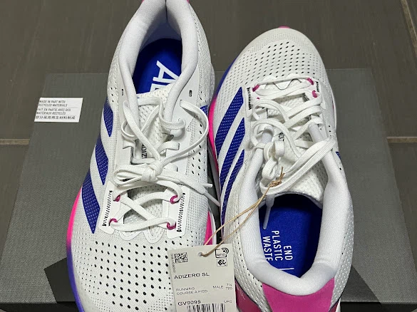 Adidas Adizero SL Running Shoes - White/Blue/Pink - Size 8 - photo 2
