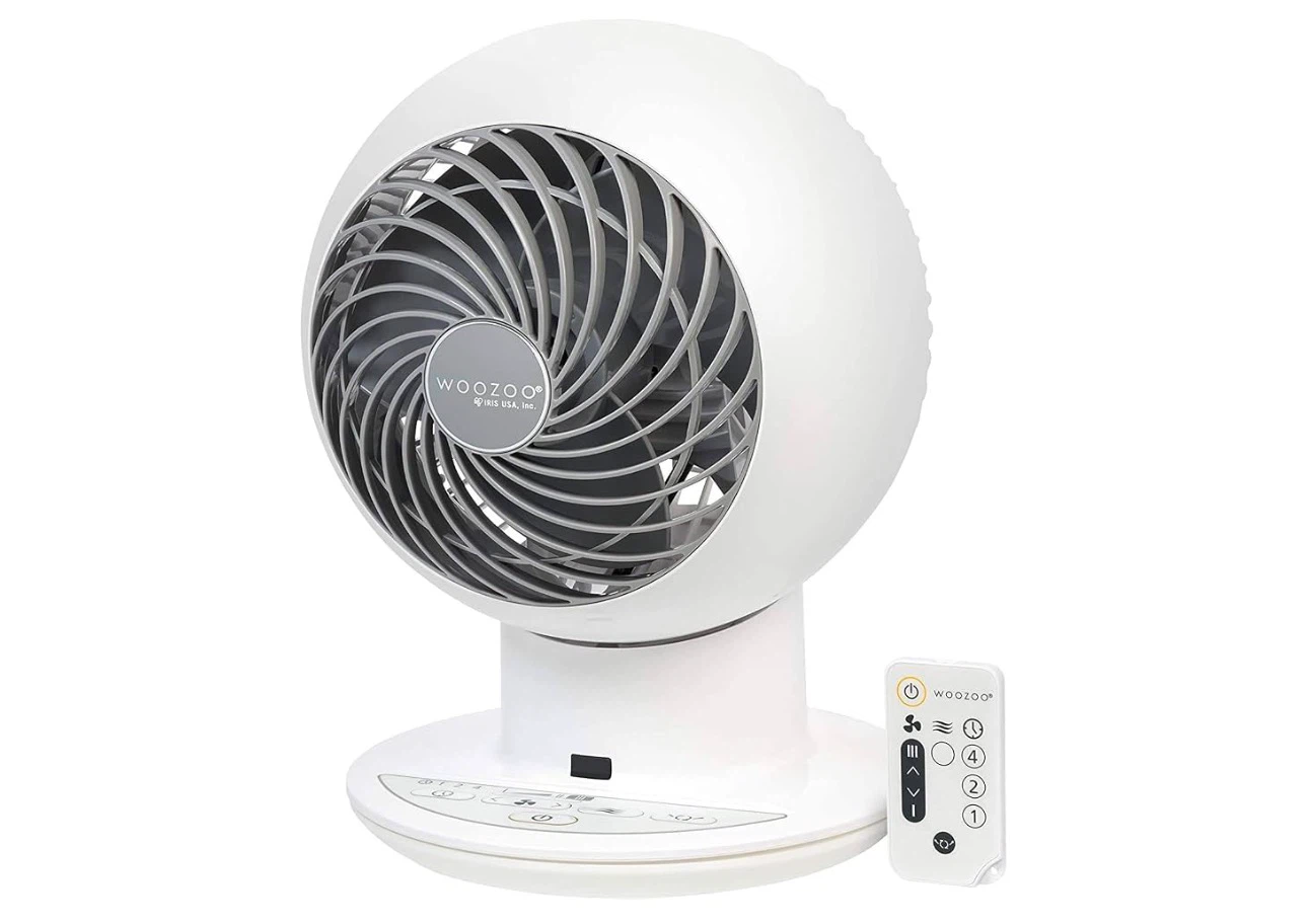 WOOZOO White Personal Desk Fan with Remote - photo 2