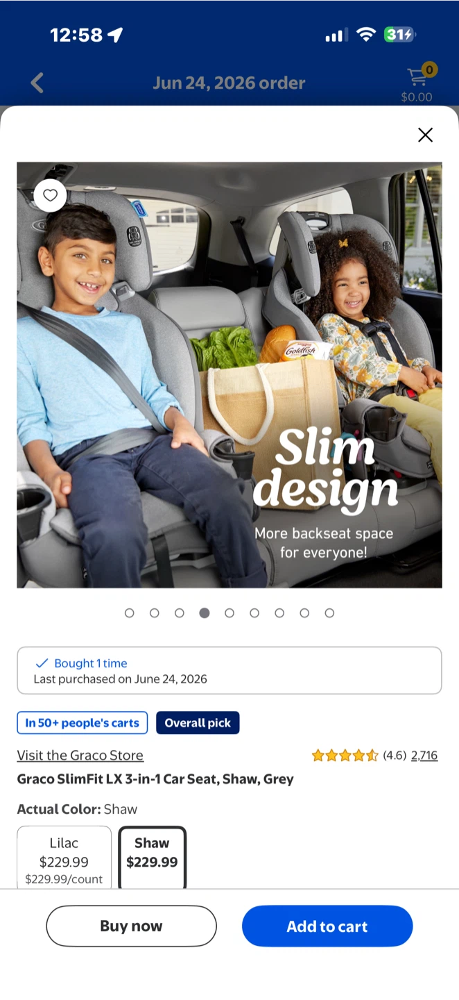 Graco SlimFit LX 3-in-1 Car Seat, Shaw, Grey - photo 4