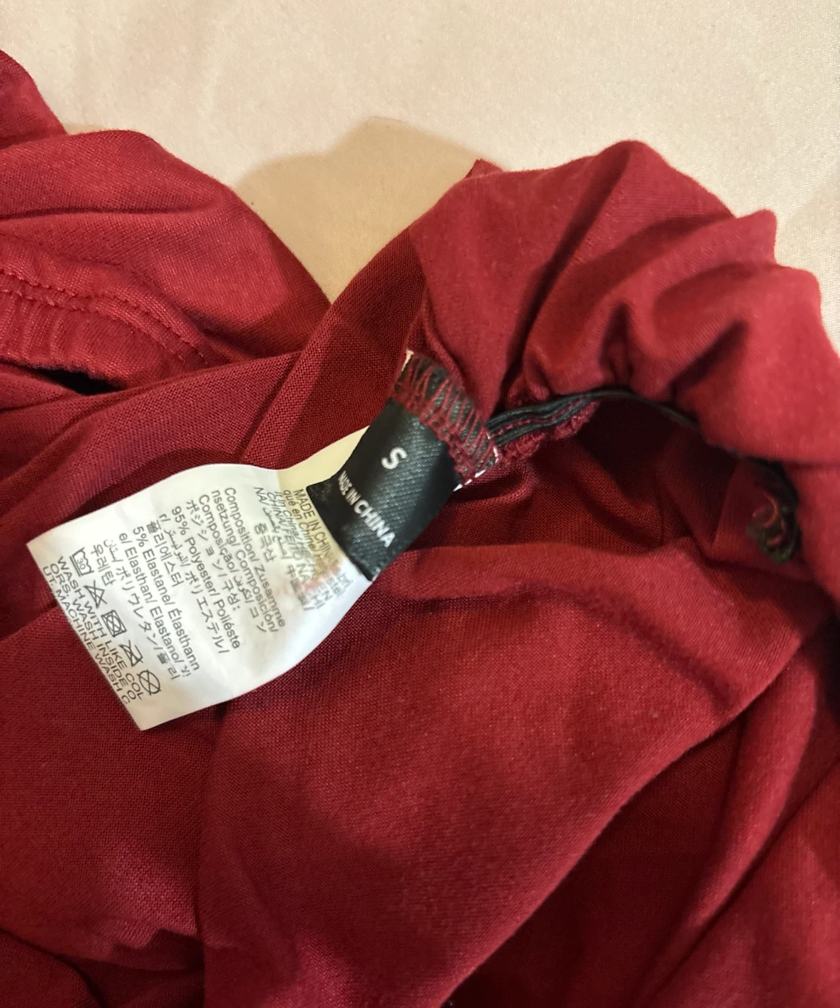Maroon Off-the-Shoulder Batwing Sleeve Top - Size S - photo 2
