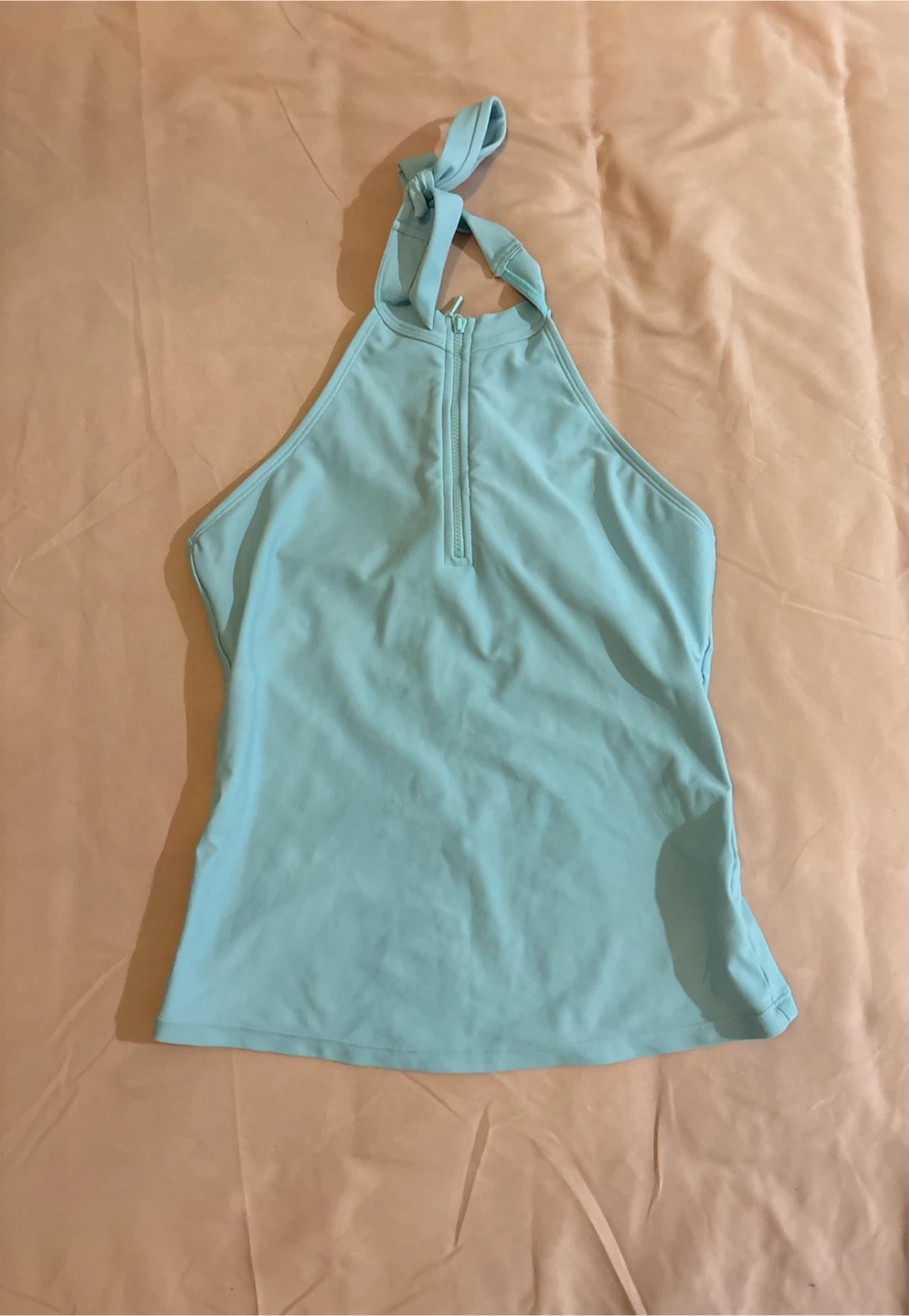 Light Blue Halter Neck Tank Top (Swimming)