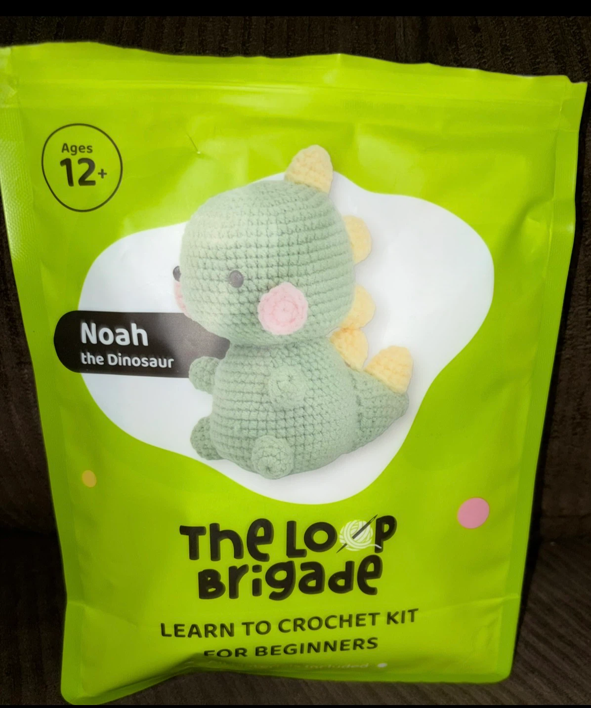 The Loop Brigade Noah the Dinosaur Learn to Crochet Kit