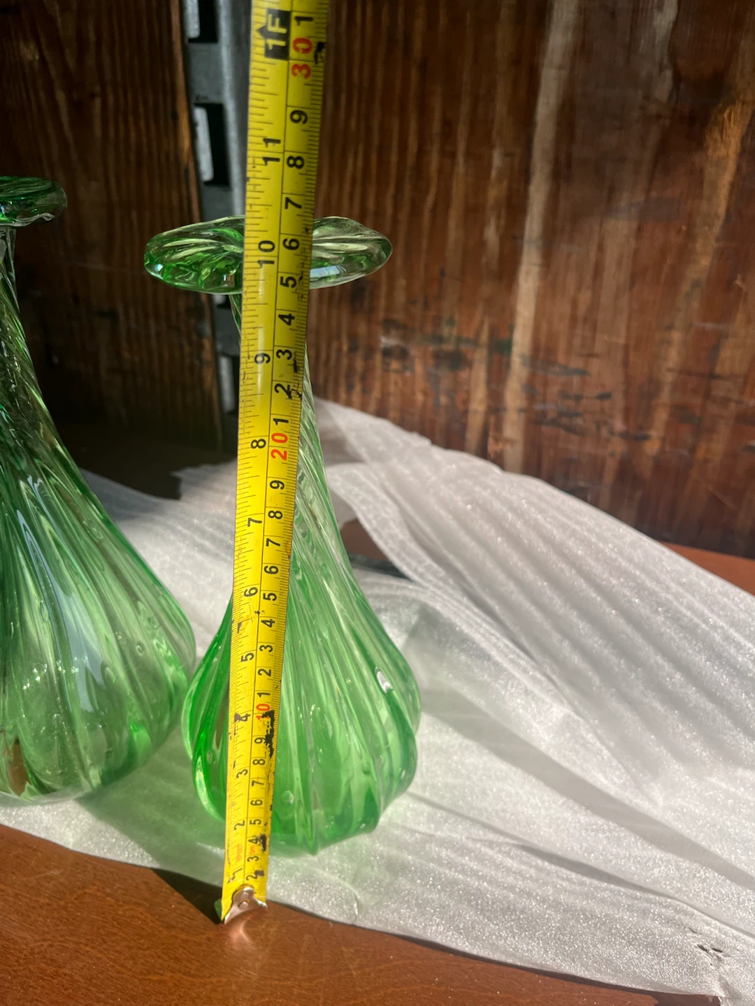 Pair of Green Glass Vases $5 each or 4 for $10