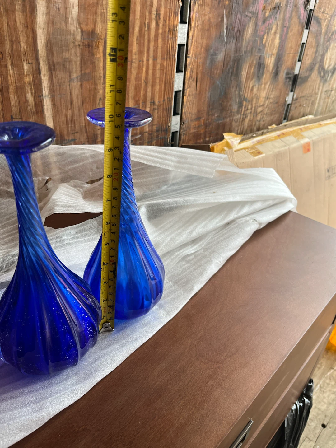 Pair of Cobalt Blue Swirl Glass Vases $5 each or 4 for $10