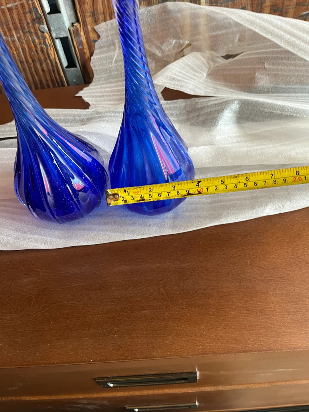 Pair of Cobalt Blue Swirl Glass Vases $5 each or 4 for $10 - photo 2