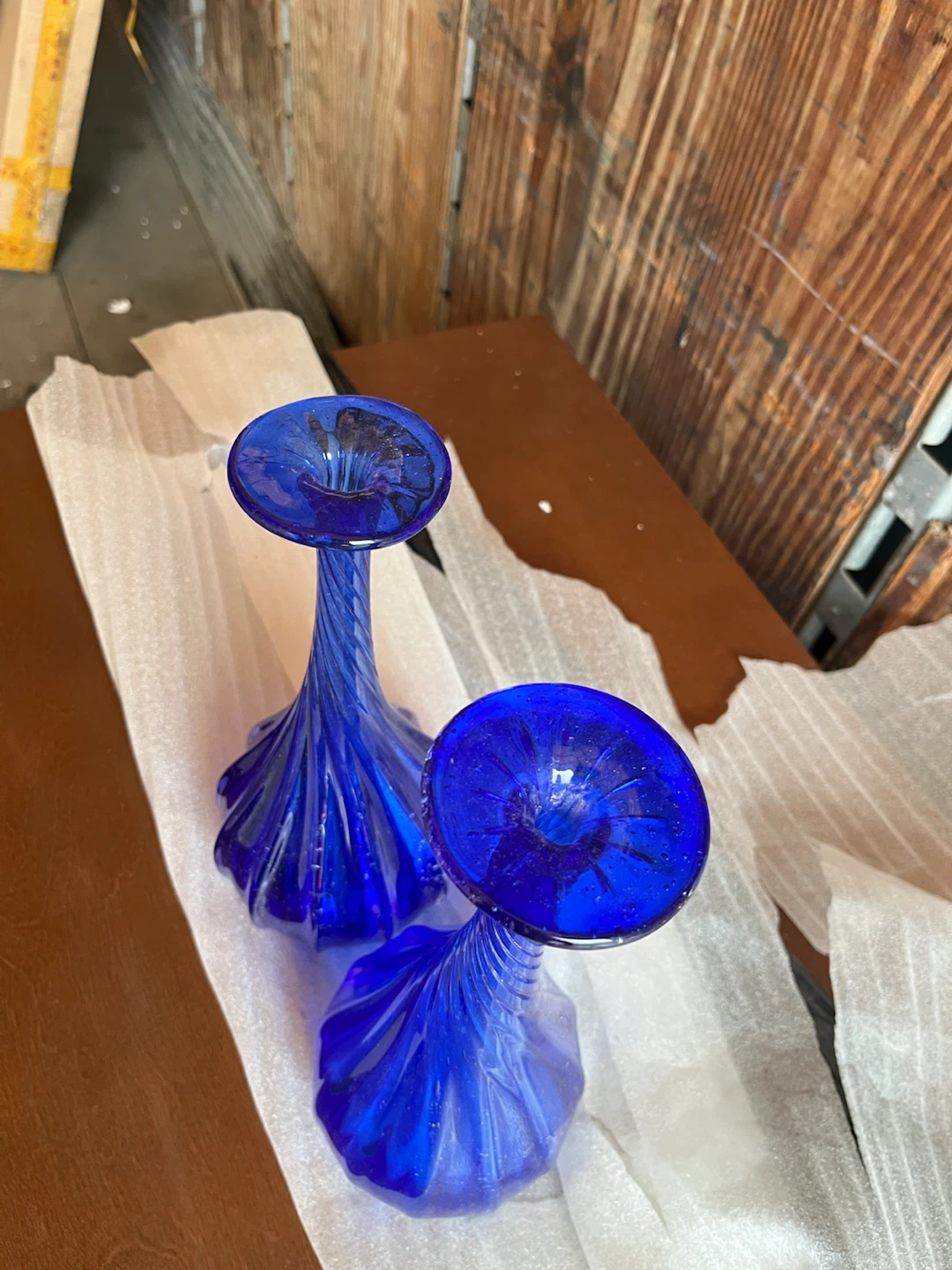 Pair of Cobalt Blue Swirl Glass Vases $5 each or 4 for $10 - photo 3