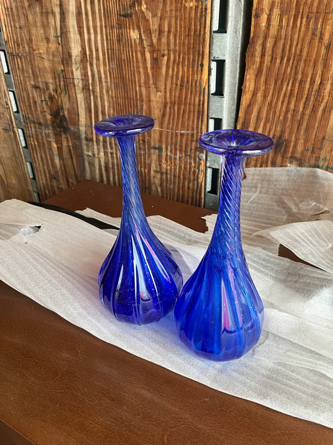 Pair of Cobalt Blue Swirl Glass Vases $5 each or 4 for $10 - photo 5