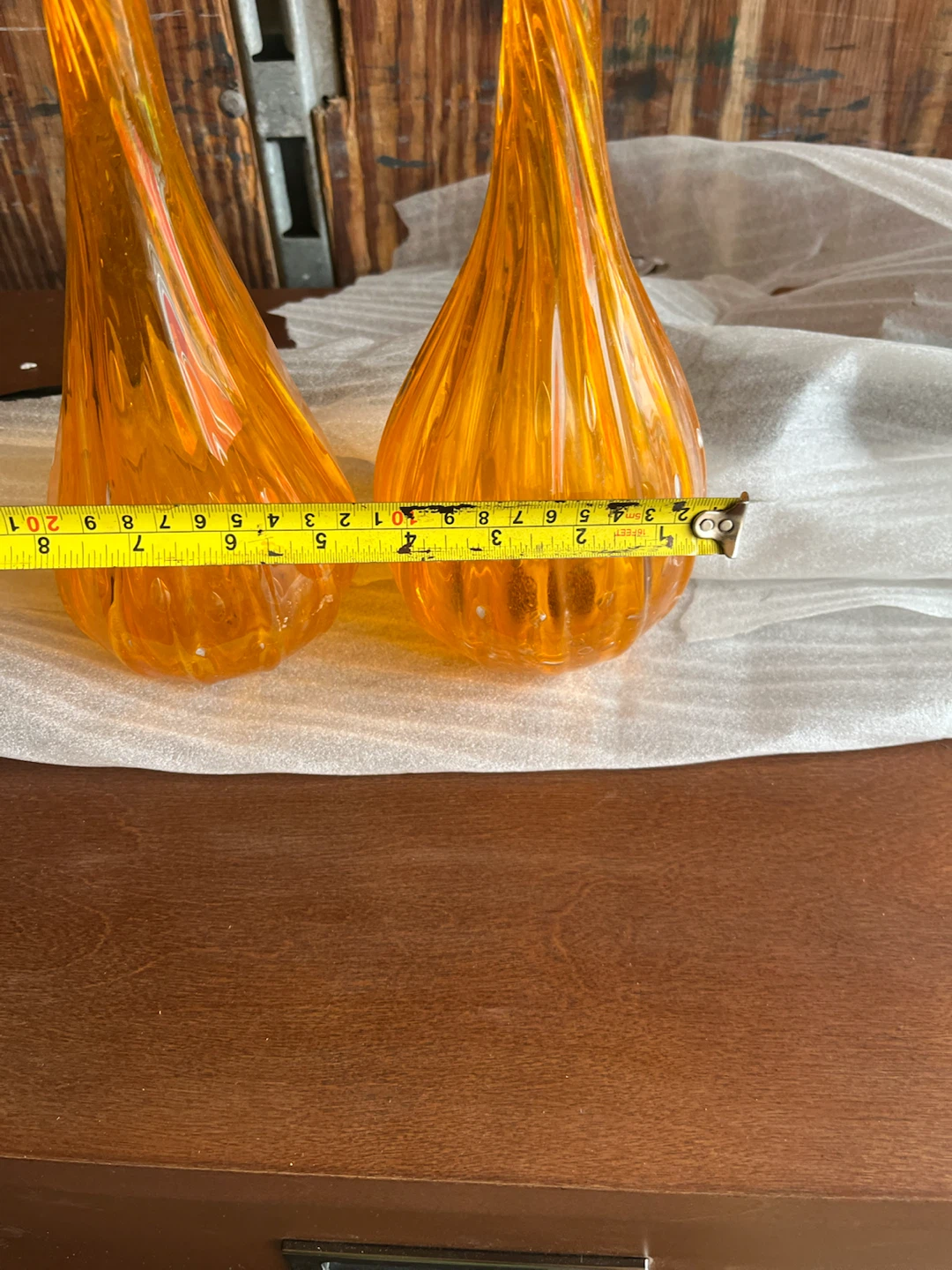 Set of 2 Orange Glass Vases $ each or 4 for $10
