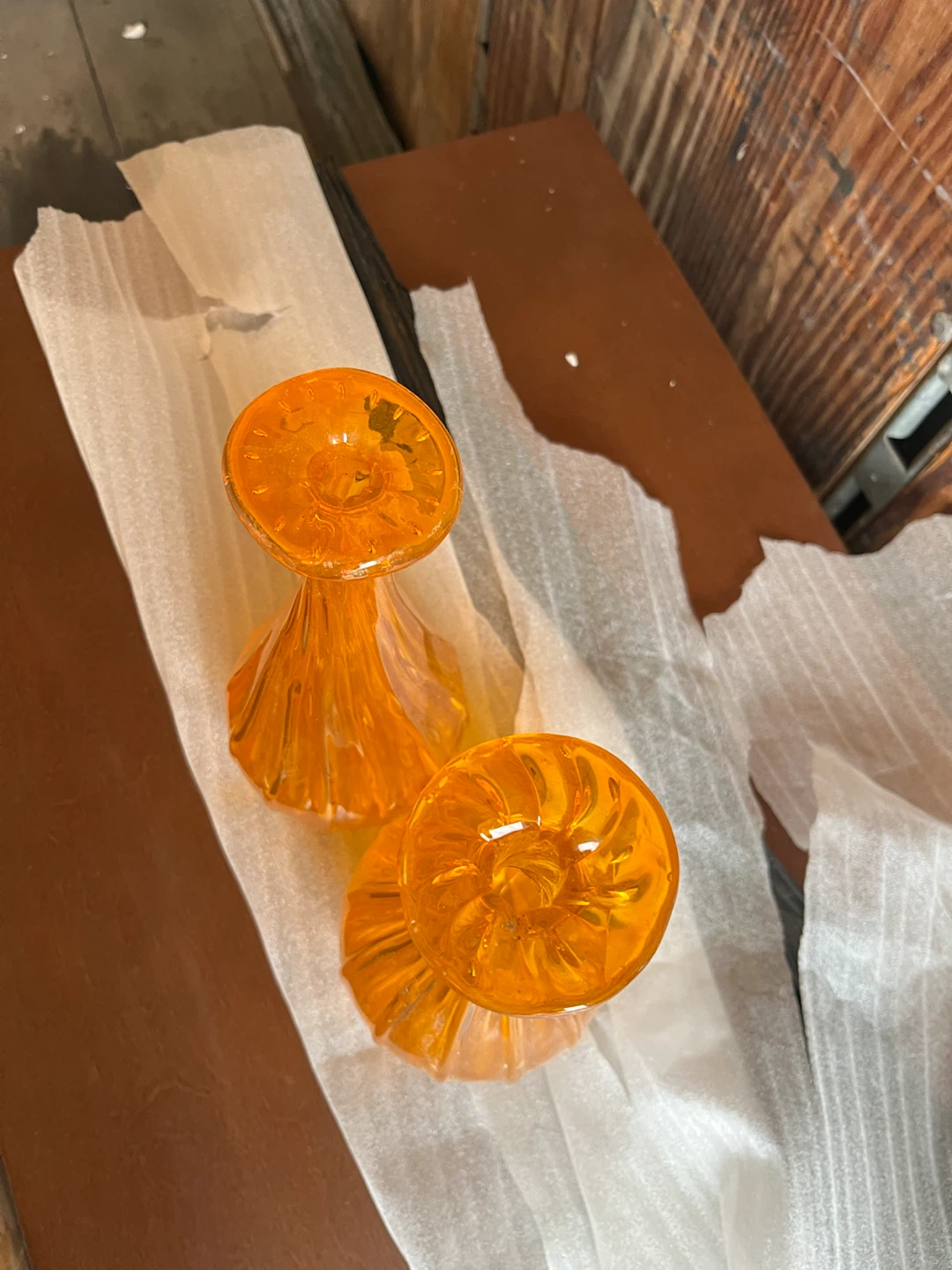 Set of 2 Orange Glass Vases $ each or 4 for $10 - photo 5