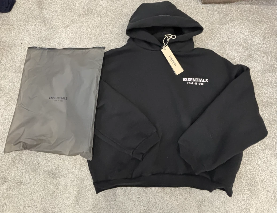 Black Essentials Fear of God Hoodie