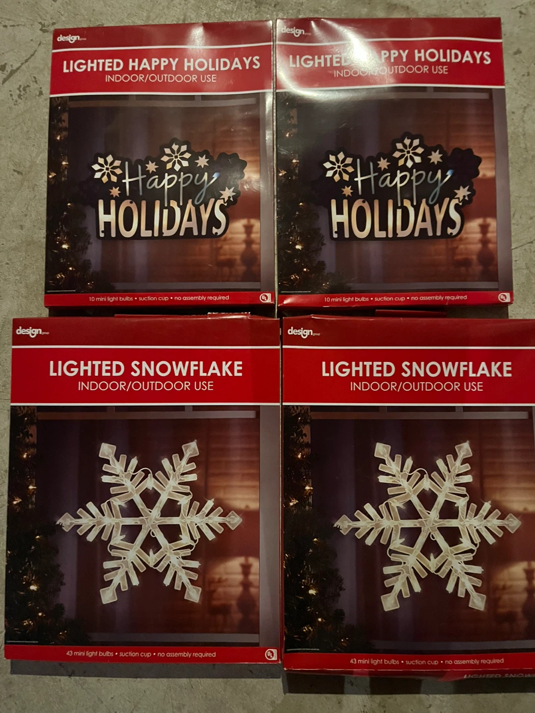 Lighted Holiday & Snowflake Window Decorations