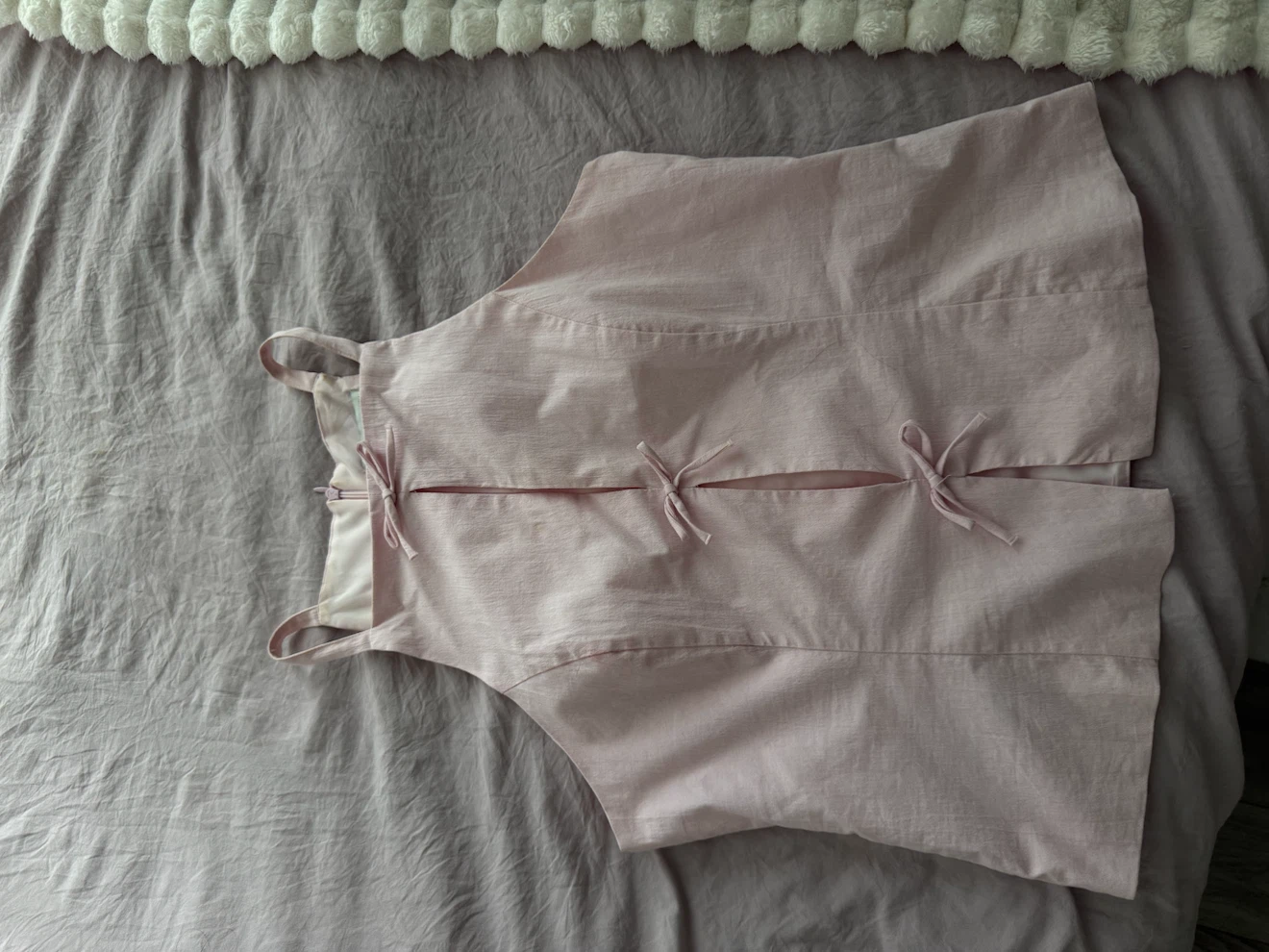 Light Pink Linen Blend Top