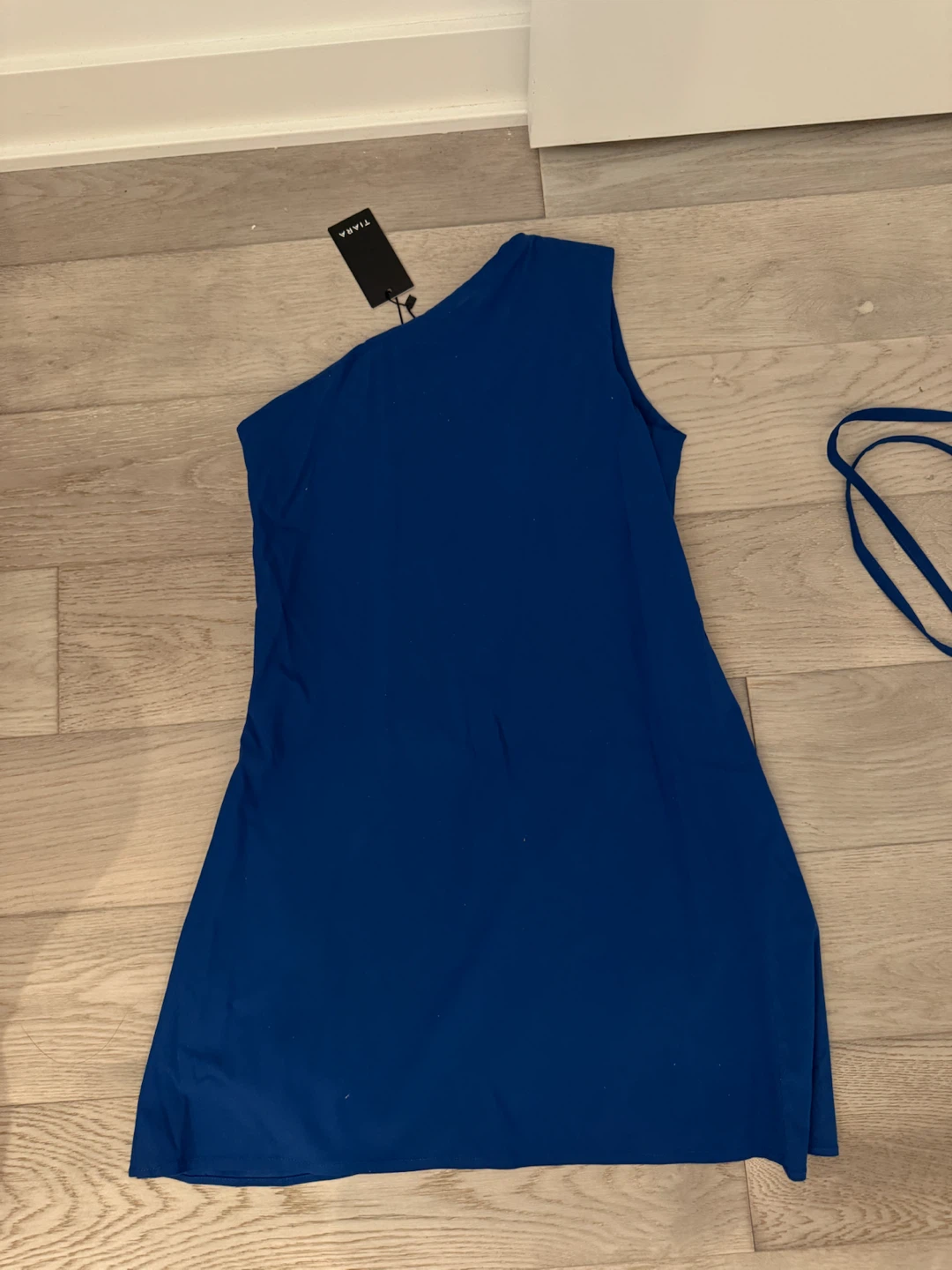Tiara Blue One-Shoulder Dress with Belt - photo 4