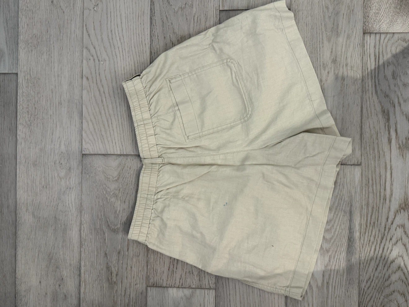 Cream Linen Blend Shorts - photo 2