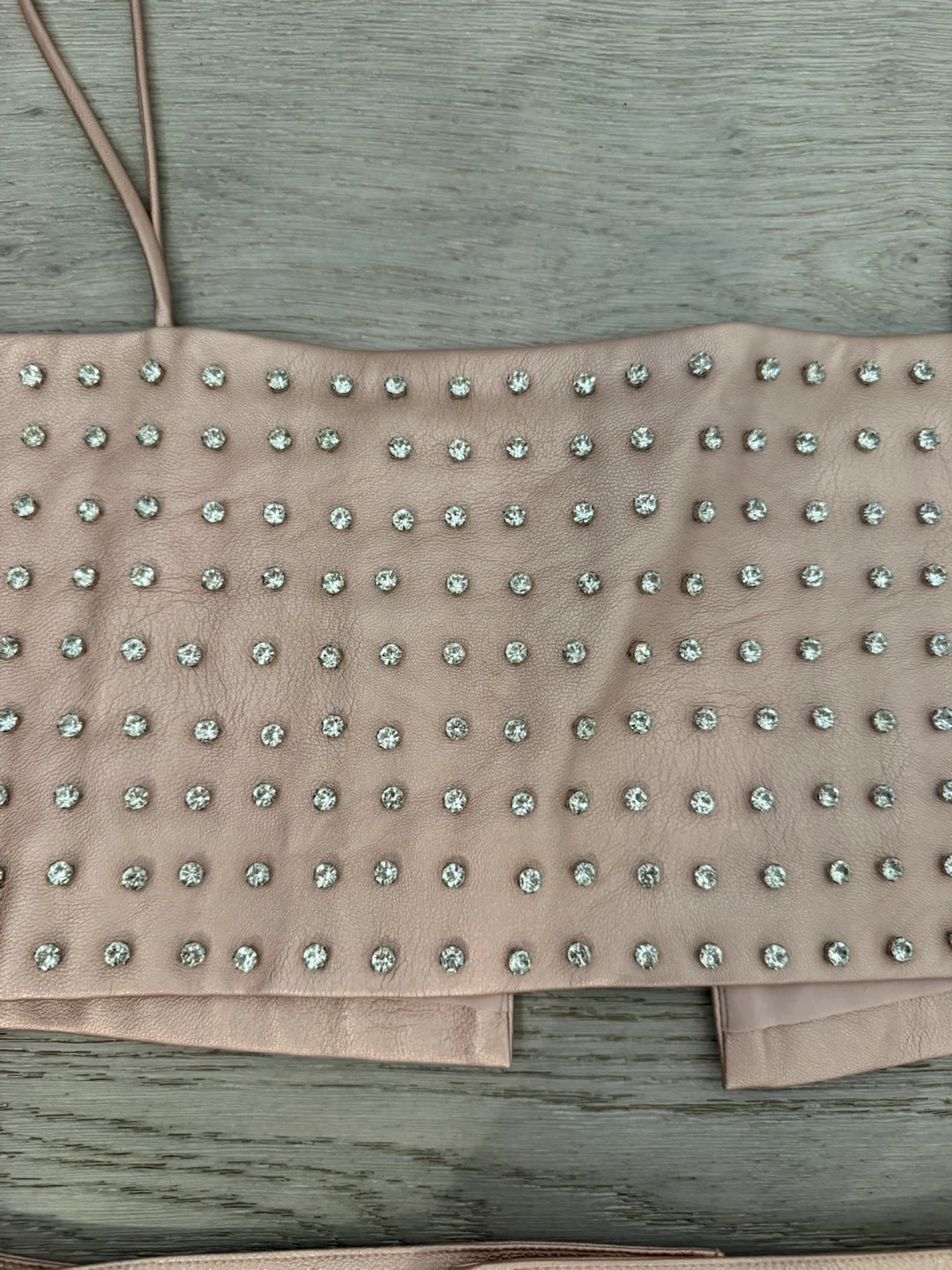 Rose Gold Studded Crop Top and Skirt Set - photo 3