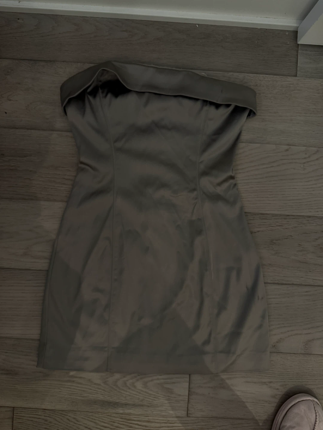 Strapless Satin Mini Dress