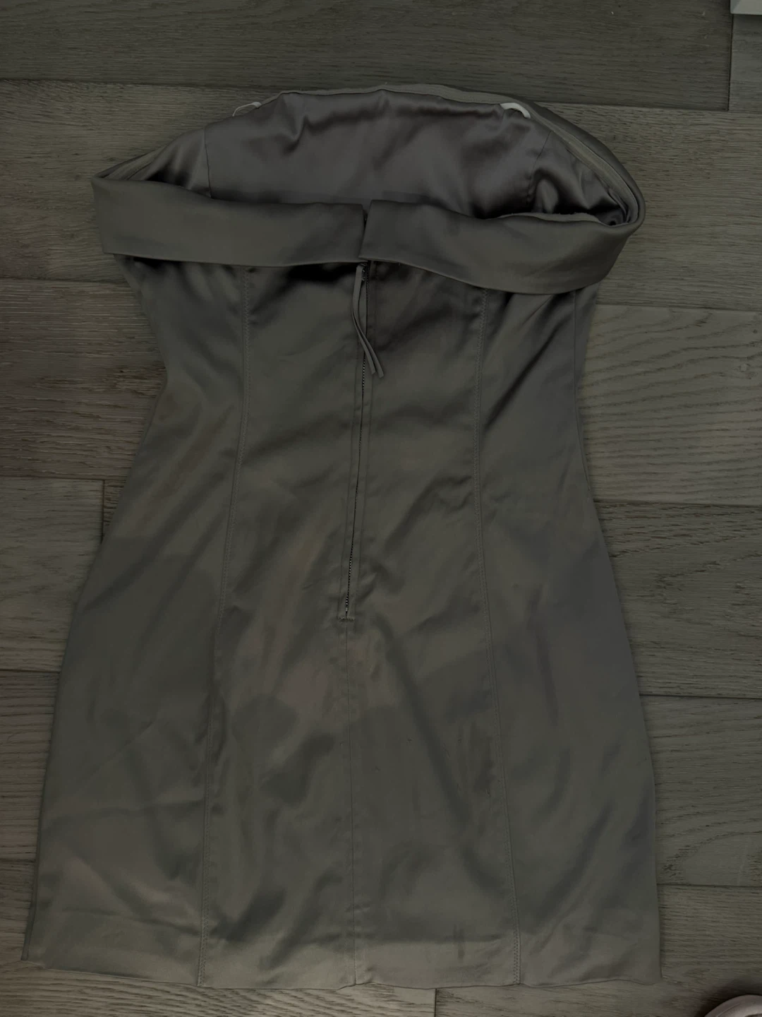 Strapless Satin Mini Dress - photo 3