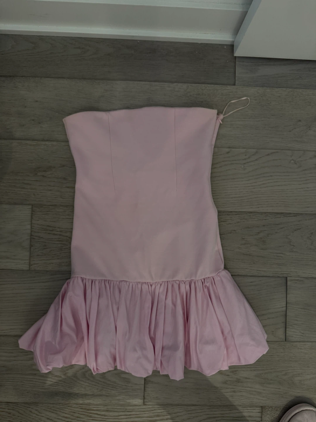 Pink Strapless Ruffle Dress