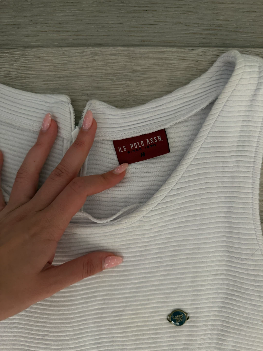 U.S. Polo Assn. White Striped Dress - Medium - photo 2