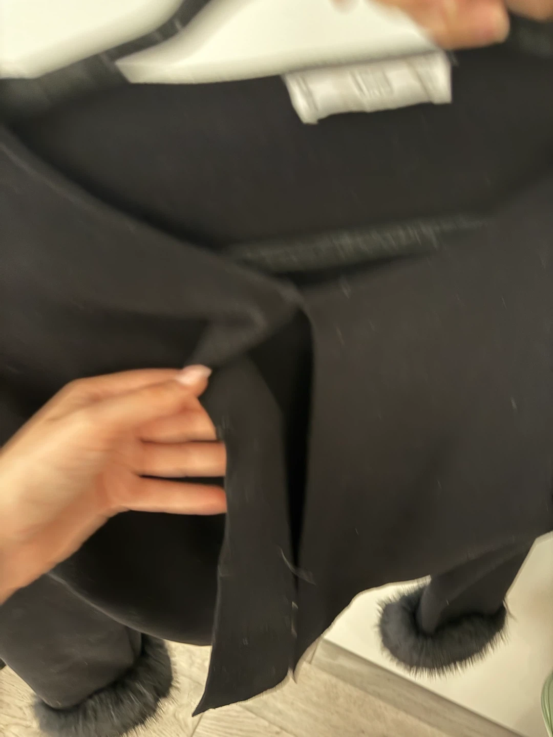Black Cardigan with Faux Fur Cuffs - MANGO - photo 4