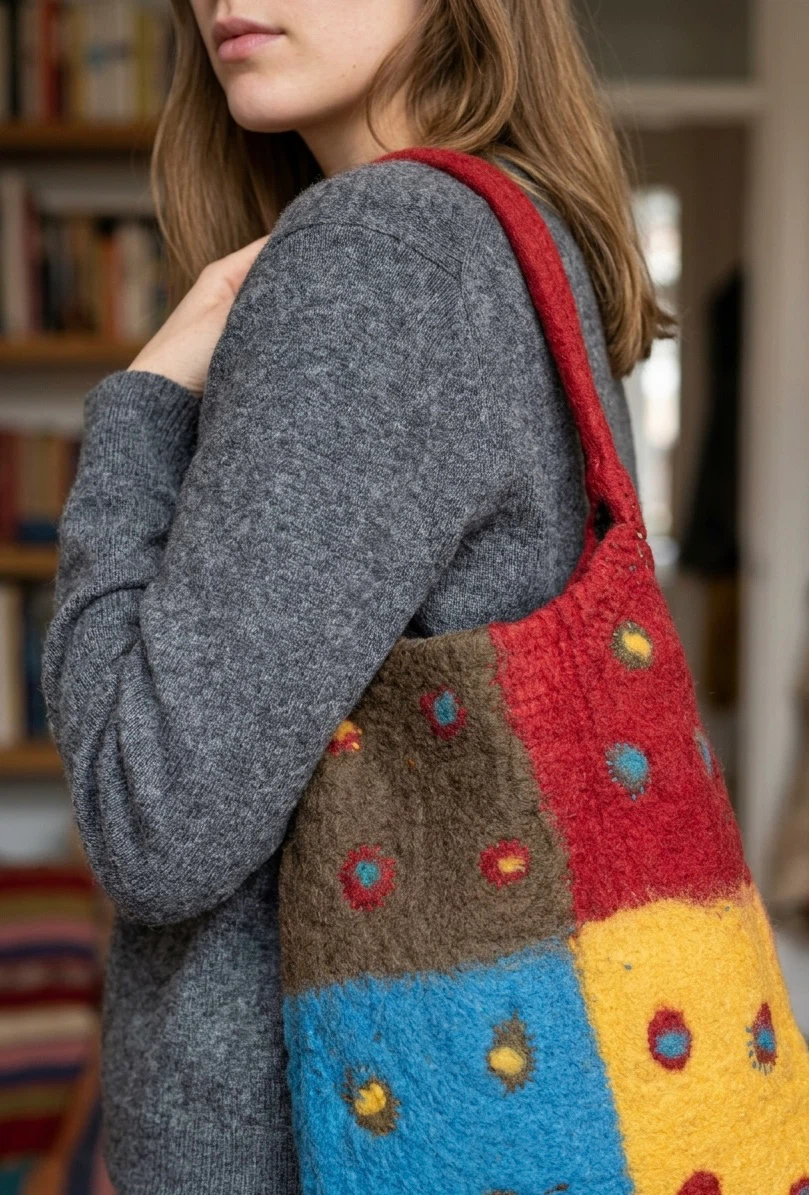 Felted Wool Shoulder Bag