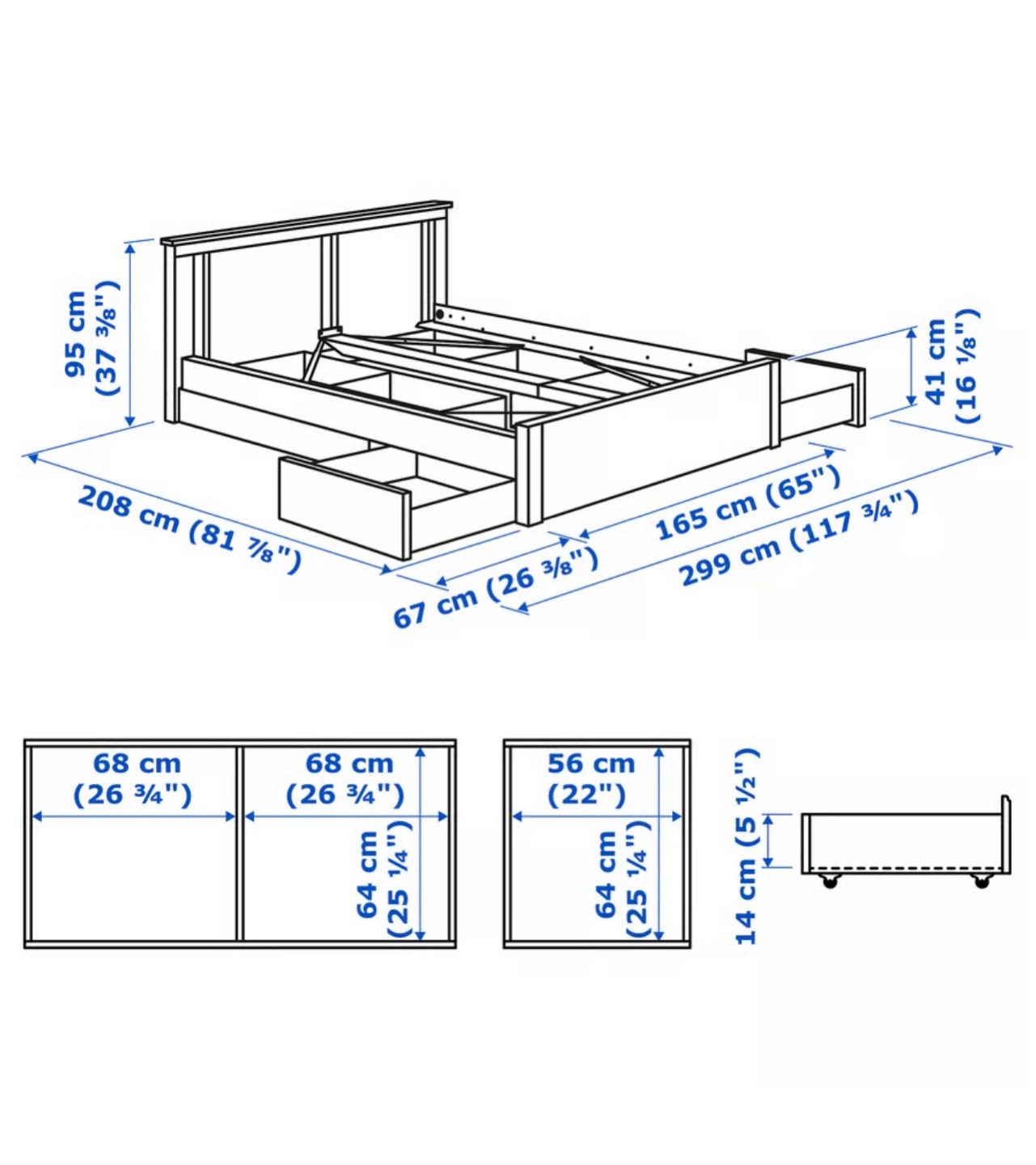 Beautiful Ikea Queen Bed Frame with Built-In Storage 🤎 - photo 3