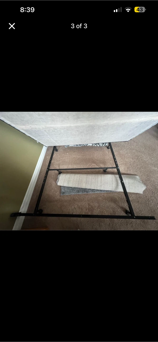 Queen Box Spring and metal adjustable Bed Frame - photo 2