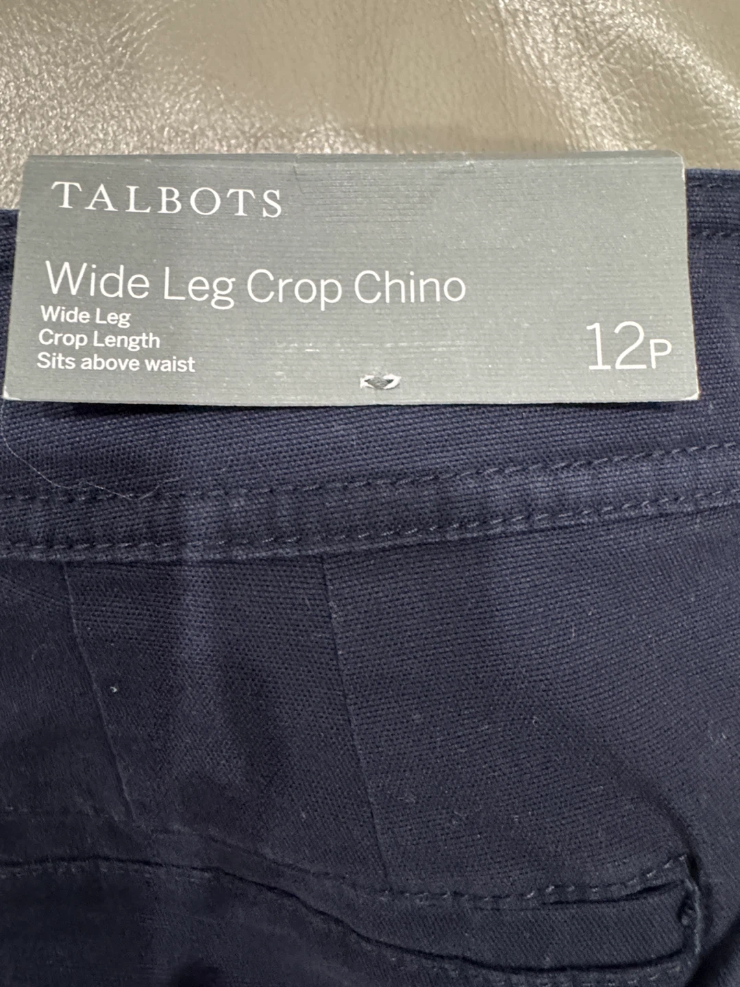 Talbots Navy Wide Leg Crop Chino Pants Size 12P