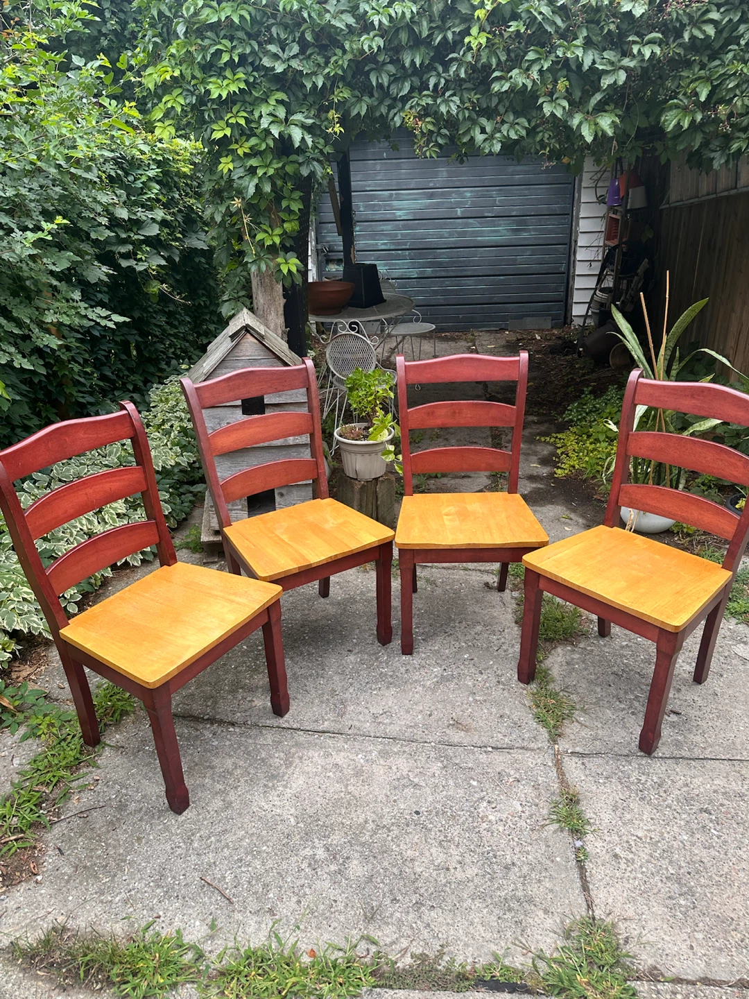 Set of 4 Wooden Dining Chairs - photo 2
