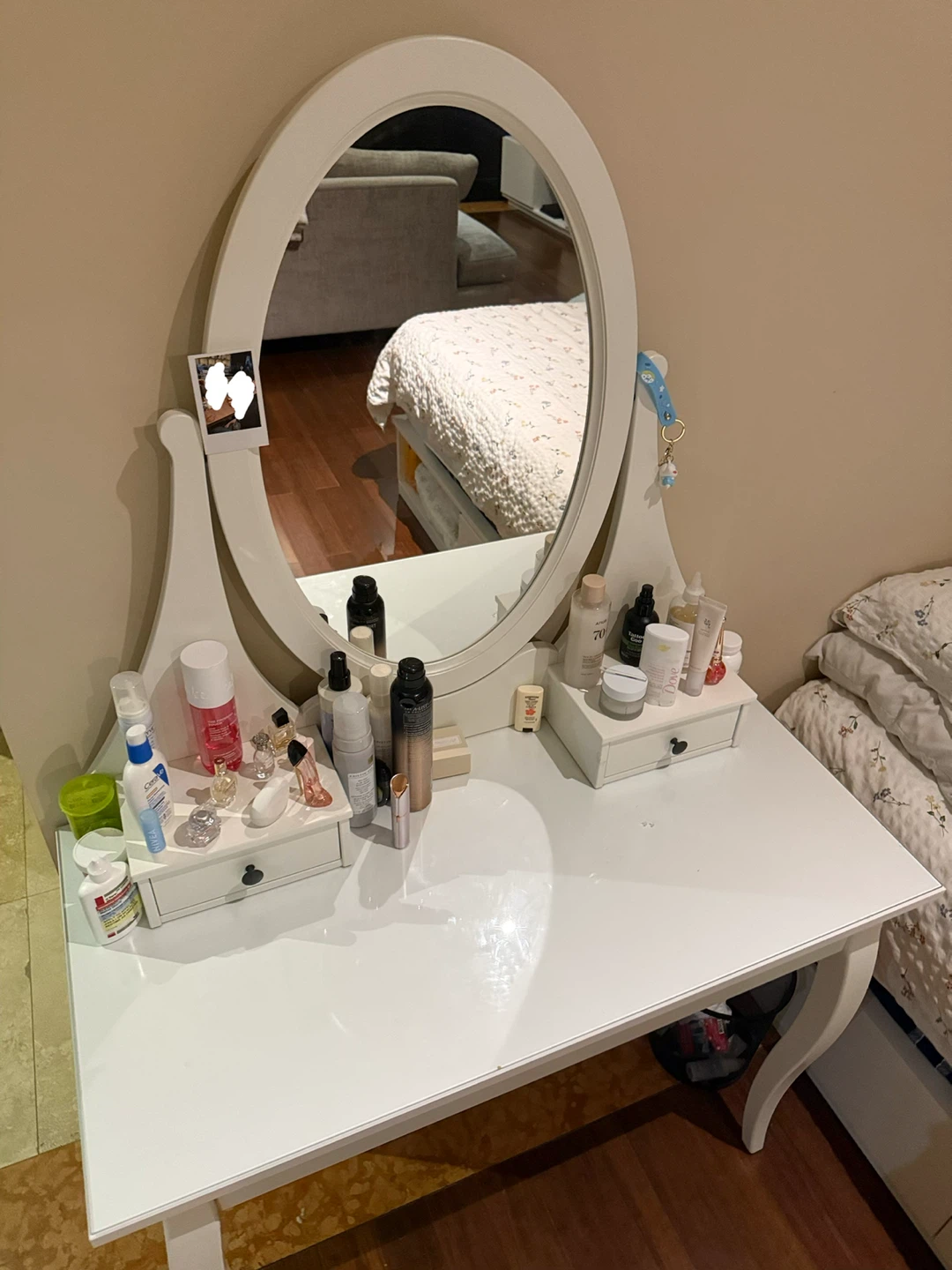 Ikea SELJUS Vanity Dressing Table with Mirror and Stool - White - photo 2