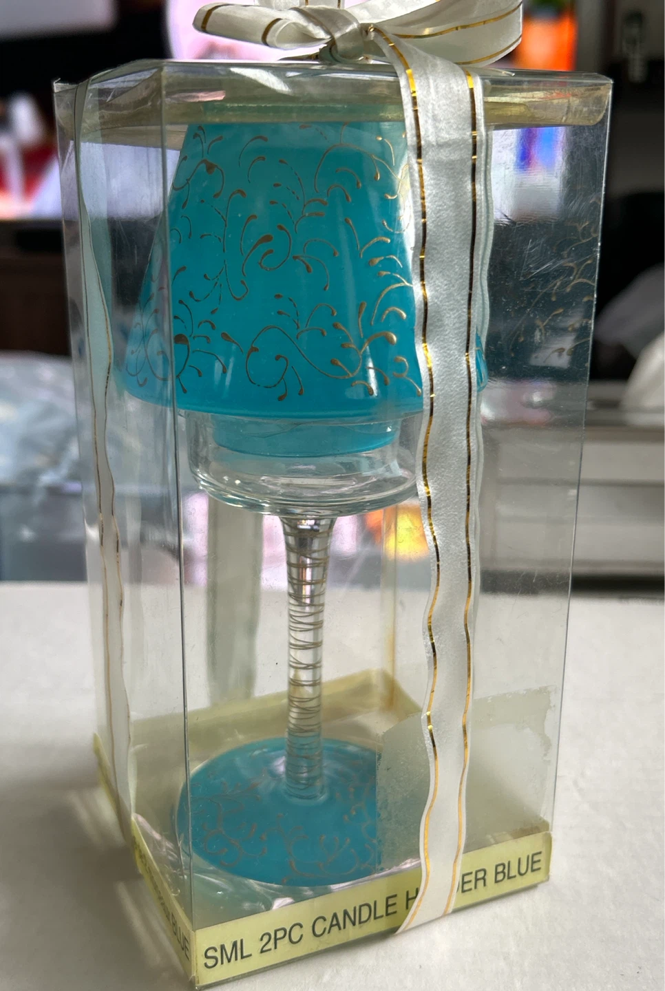 Blue Glass Tea - Light Candle Holder