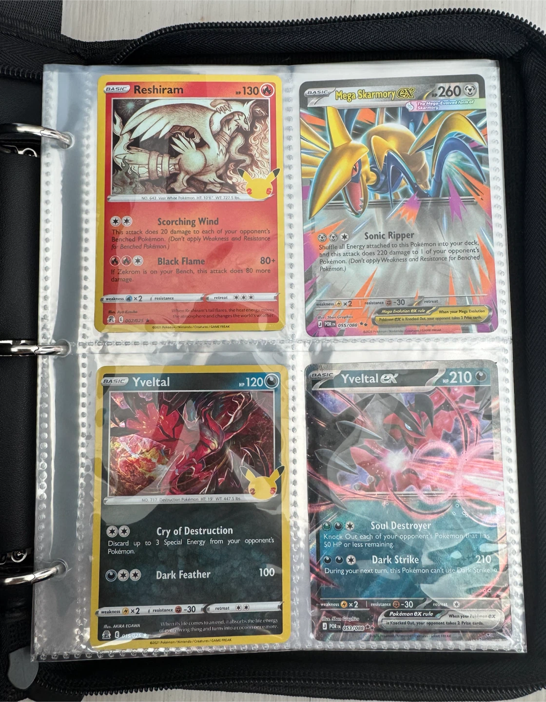 Filled Pokémon card binder