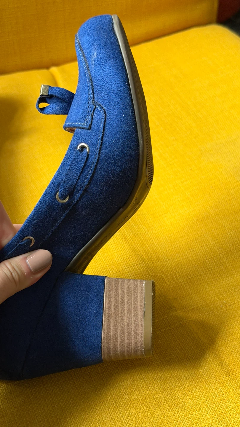 Blue Suede Heeled Shoes - Size 8 - photo 3