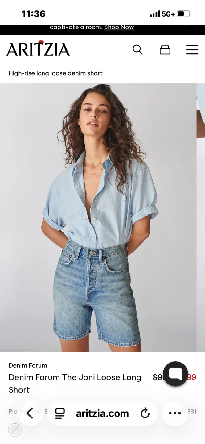 Aritzia Denim Forum  Shorts Size 27