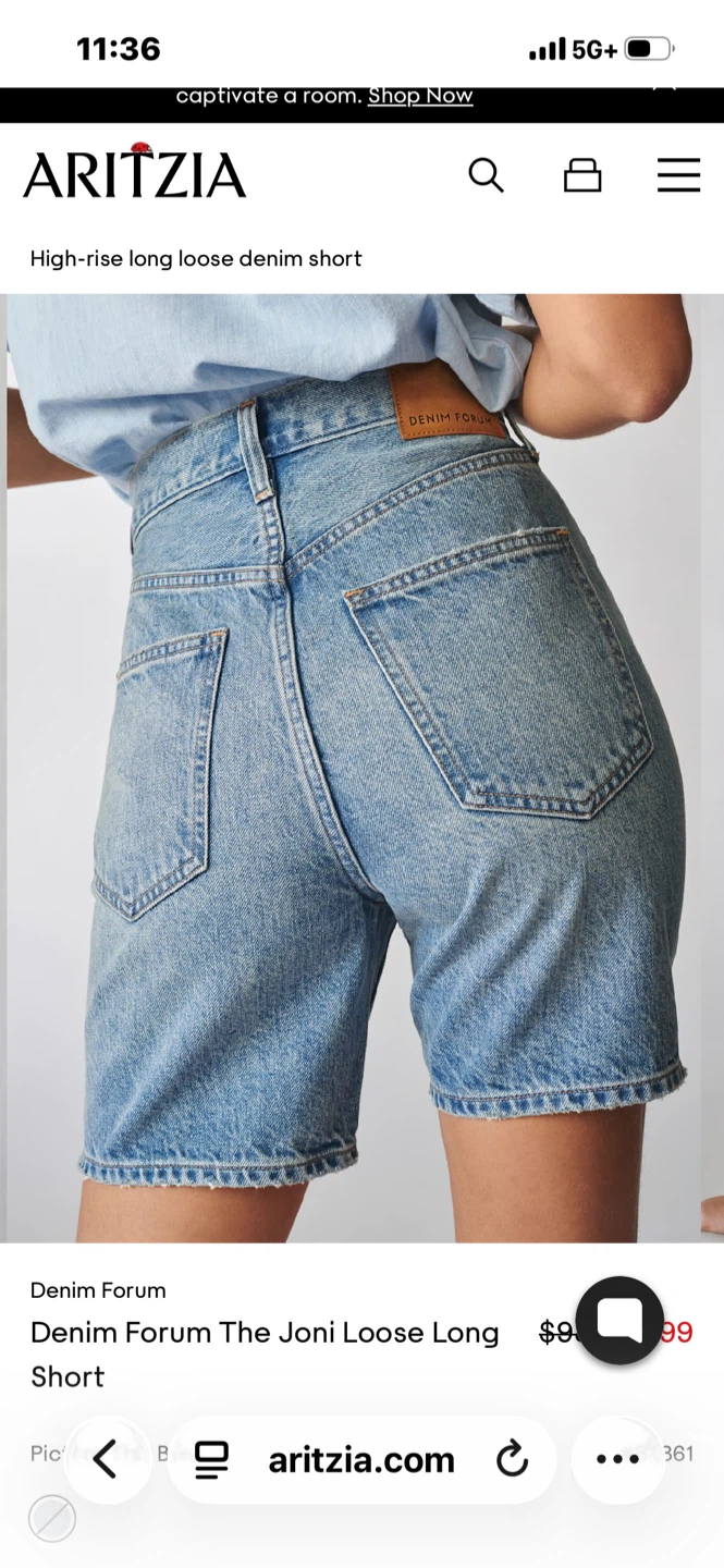Aritzia Denim Forum  Shorts Size 27 - photo 3