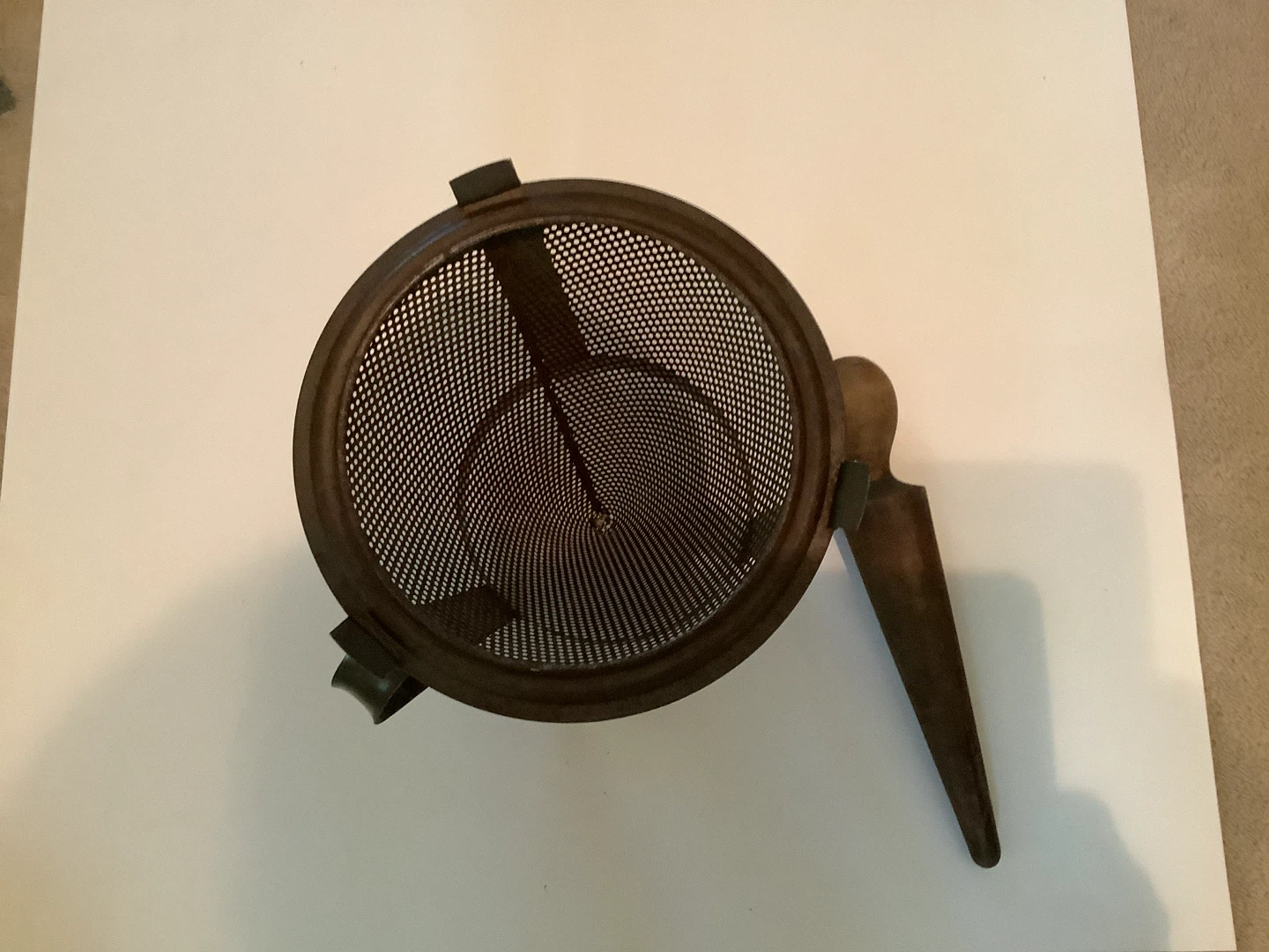 Vintage Metal Cone Sieve & Wood Pestle 🐞 - photo 4