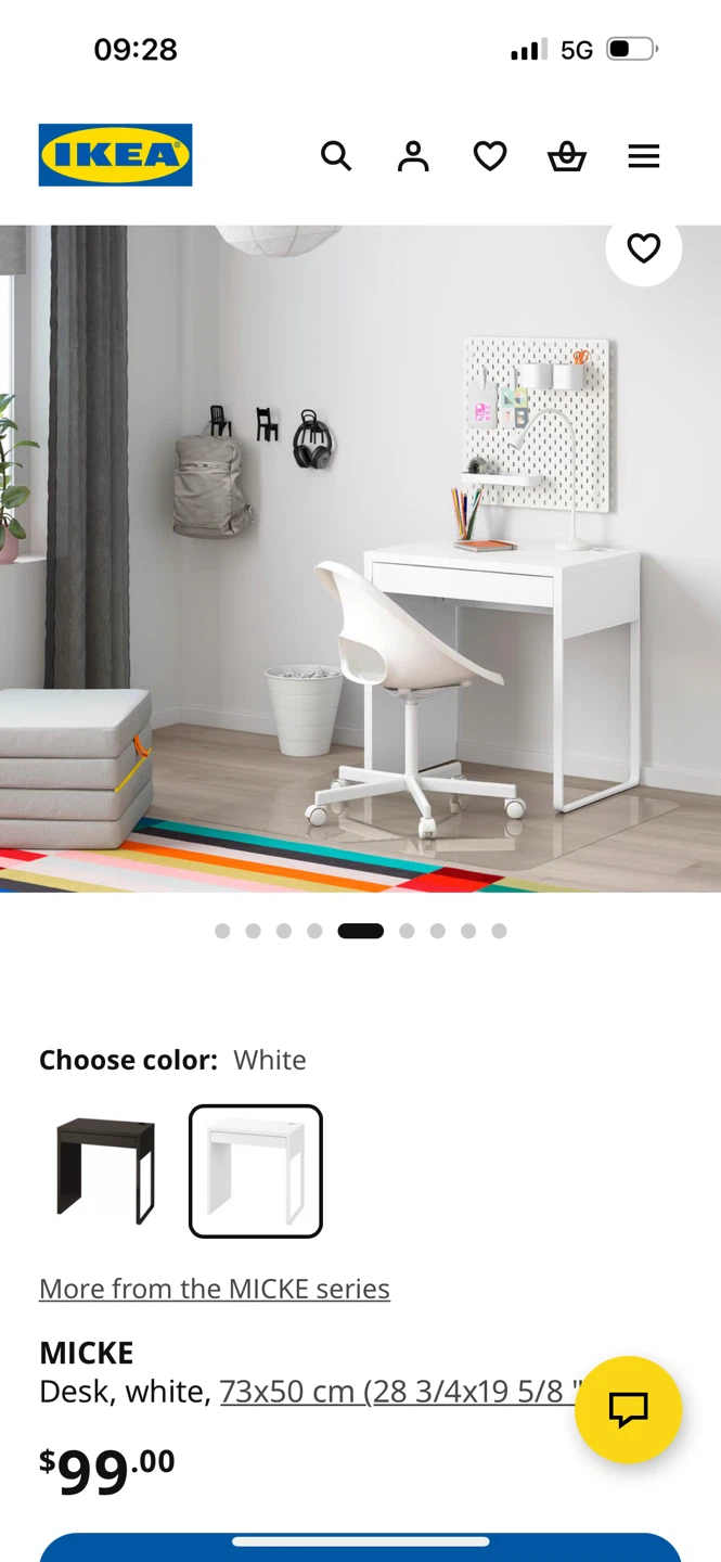 IKEA MICKE Computer Desk White - photo 3