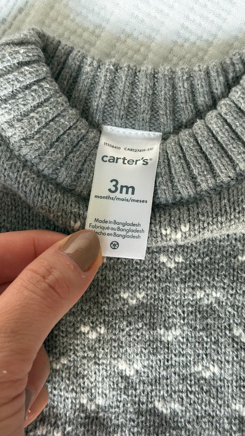 Carter's Baby Grey Sweater - 3 Months - photo 2